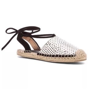RAYE Polka Dot Black white Dani Tie Up Espadrilles